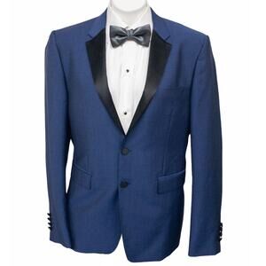 New Burberry Millbank Blue Peak Lapel Tuxedo Suit Jacket 42R Men's